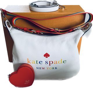 Kate Spade Rosie Pride Large Crossbody White Leather WKR00514 