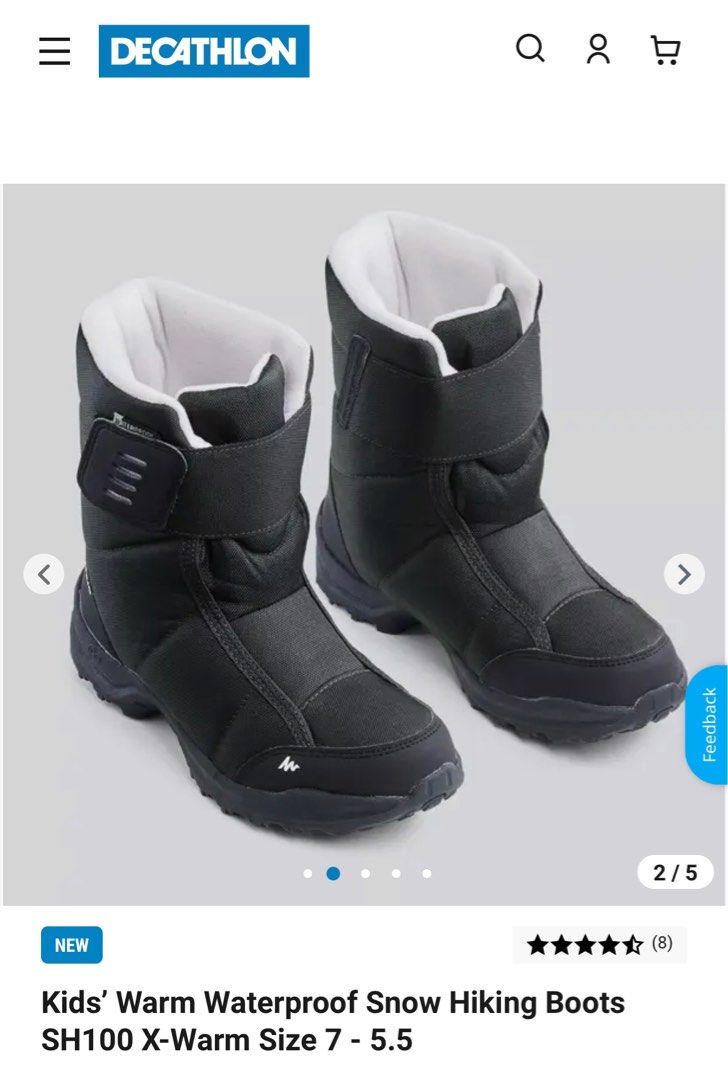 Kids Children Warm Waterproof Snow Hiking Boots Decathlon Size EU 33 Babies Kids Babies Kids Fashion on Carousell