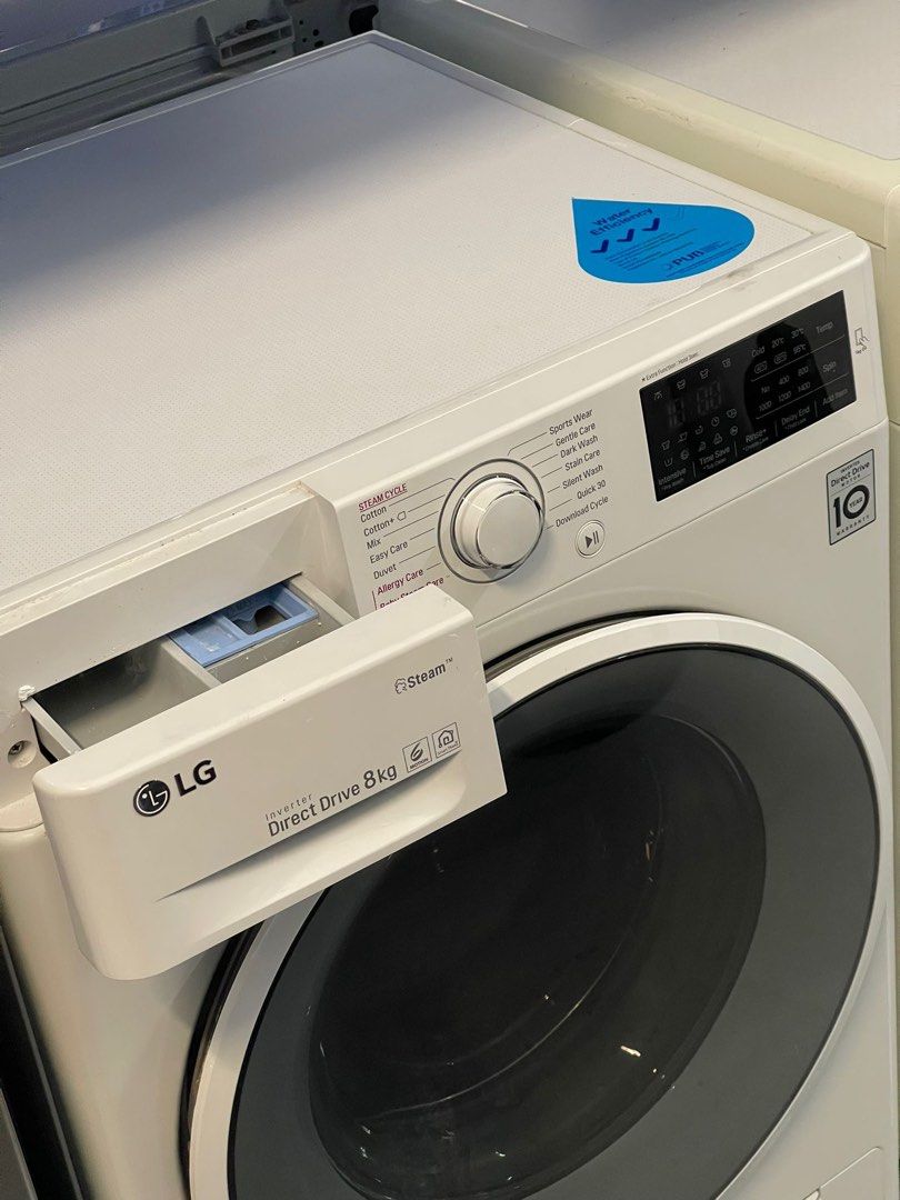 LG FC1408S4W 8KG FRONT LOAD WASHER, TV & Home Appliances, Washing