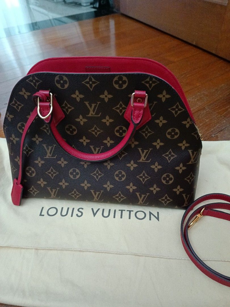 Louis Vuitton classic in Red with leather strap and handle, suede interior  dust bag