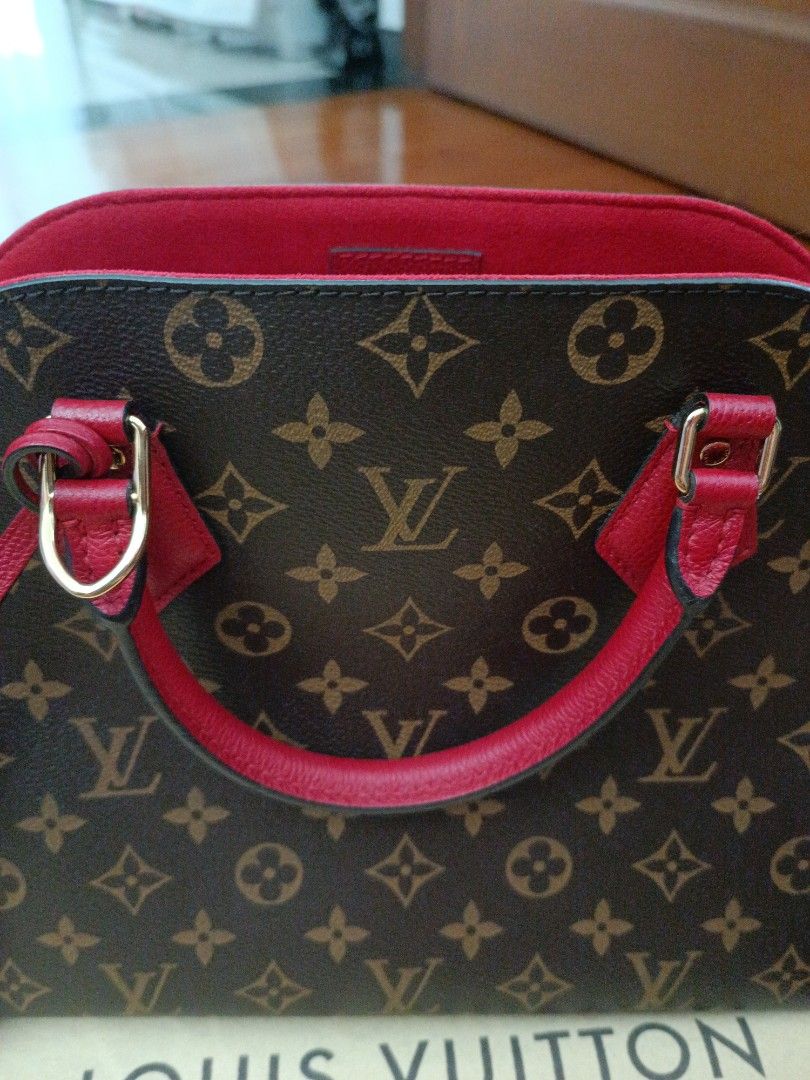 Louis Vuitton classic in Red with leather strap and handle suede interior dust bag