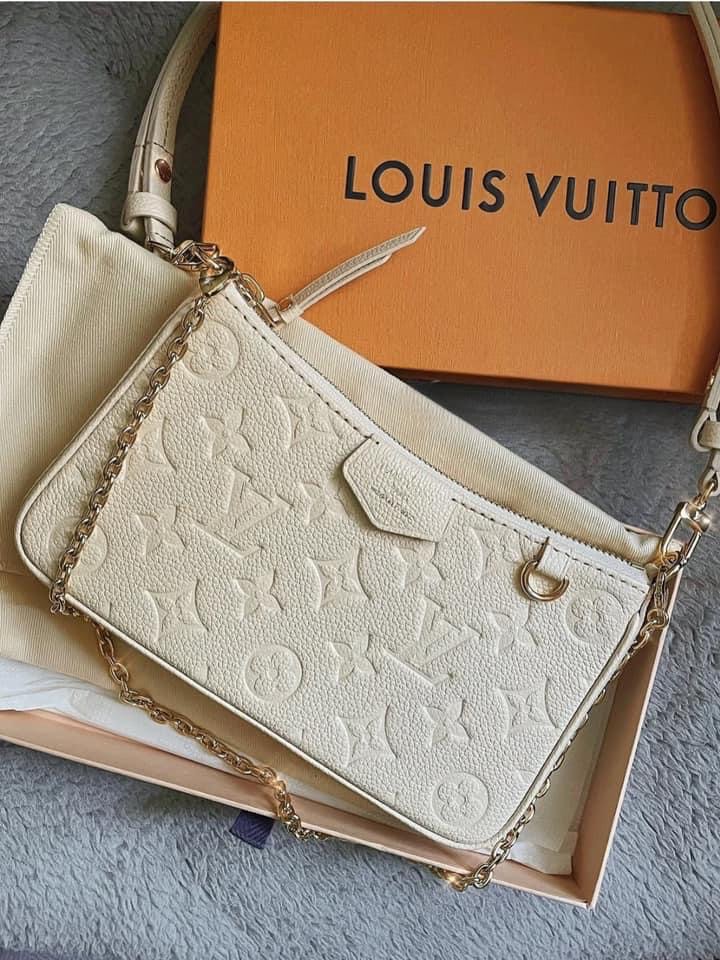 Louis Vuitton Easy Pouch Tourterelle Grey Monogram Empreinte Leather,  Luxury, Bags & Wallets on Carousell