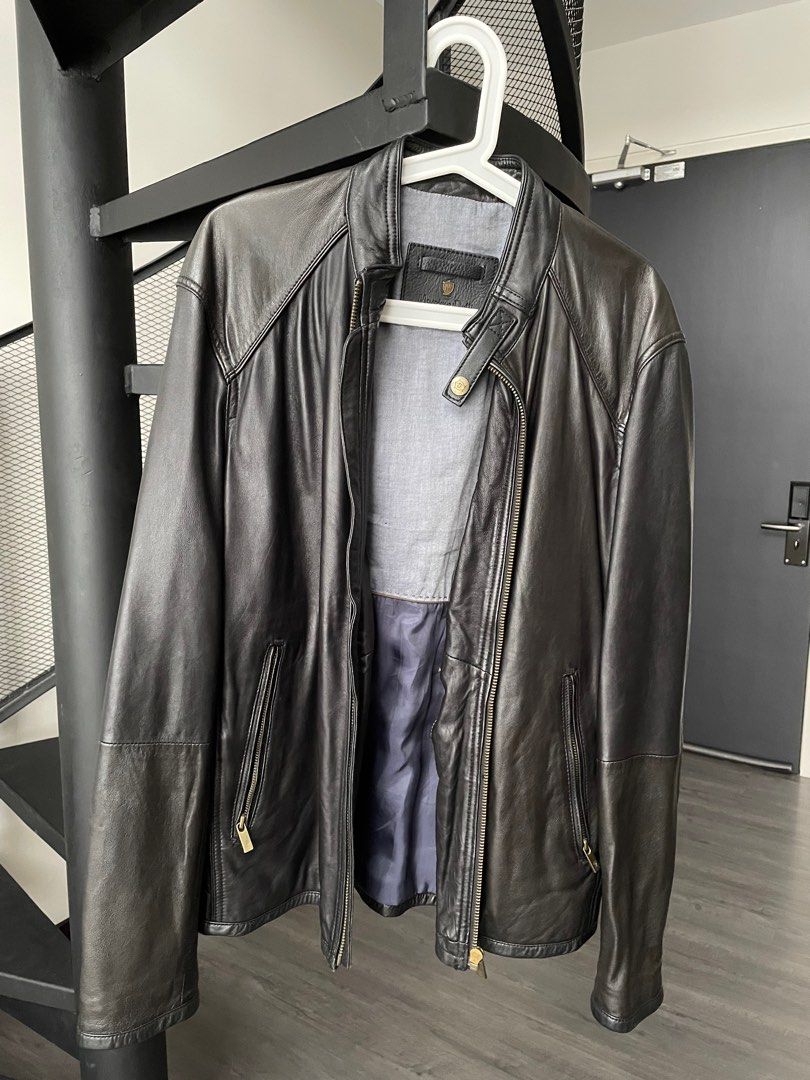 Black leather jacket massimo dutti sales