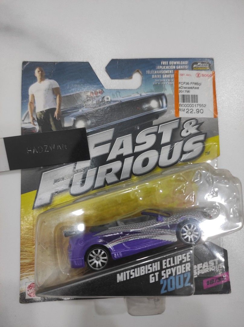 Mattel 160 Diecast Fast and Furious Mitsubishi Eclipse GT Spyder