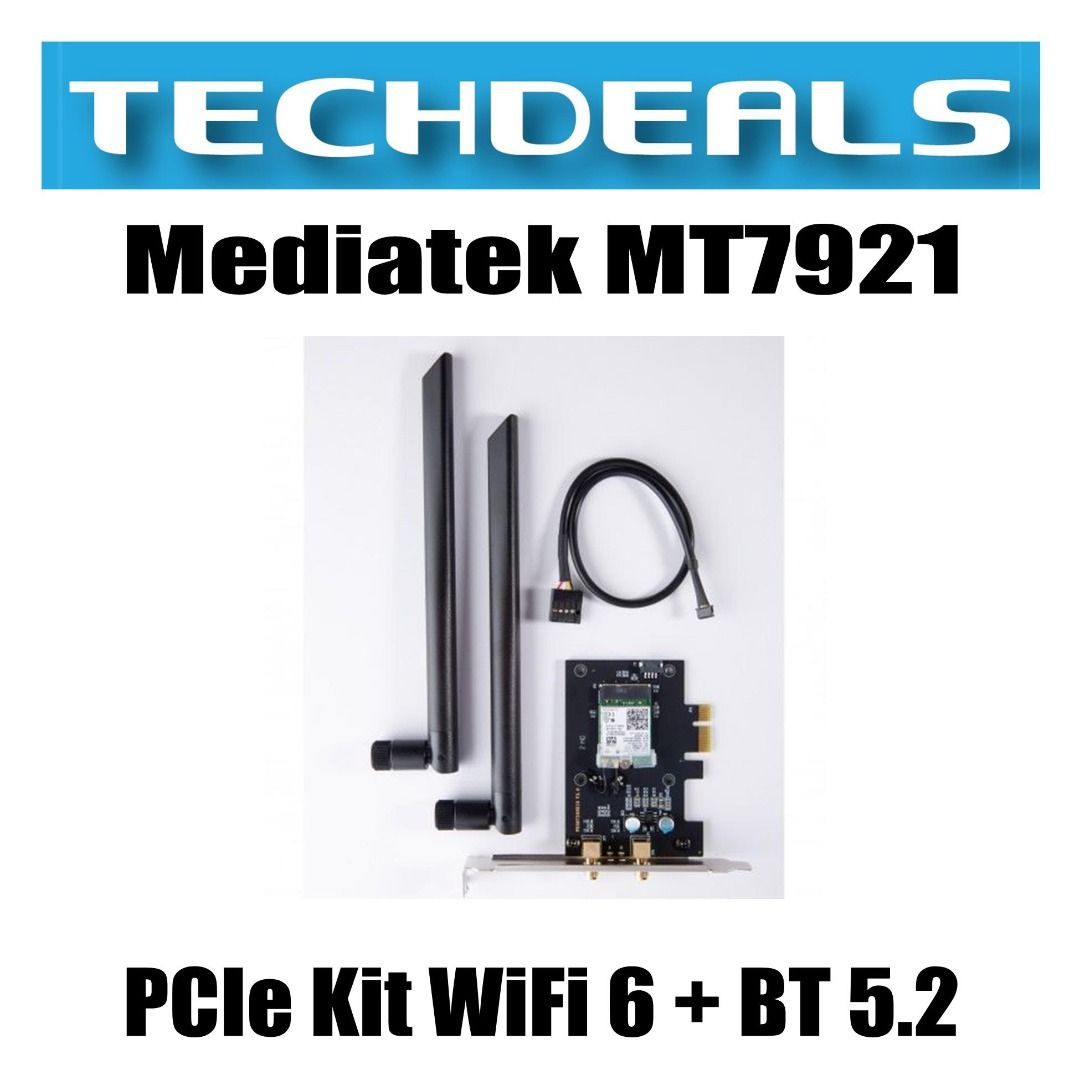 Mediatek MT7921 PCIe Kit WiFi 6 + BT 5.2, Computers & Tech, Parts ...