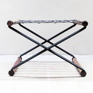 Metal Weave Suitcase Bench Stool Ottoman X Chair