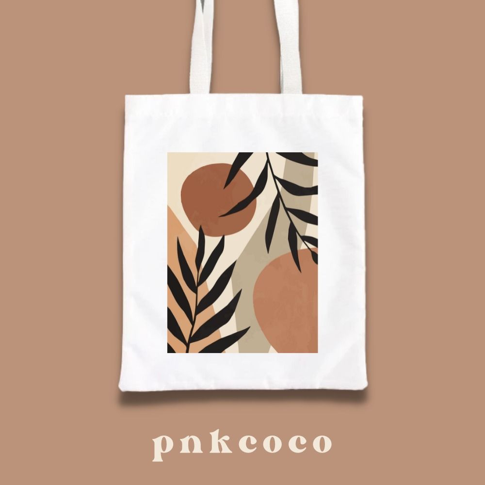 Minimalist Canvas Tote Bag with Zipper Custom Prints Available
