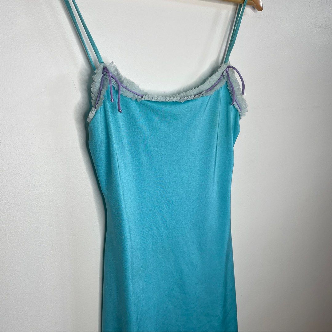 MOSCHINO Y2K rhinestone slip dress