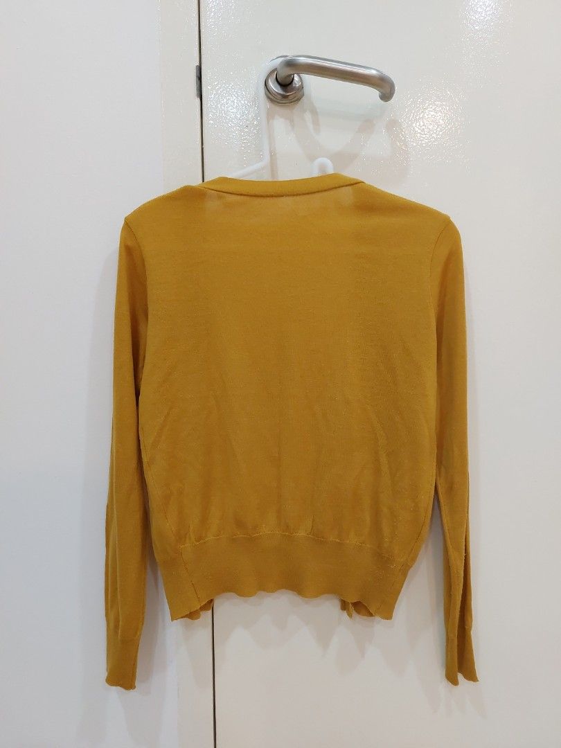 Mustard Yellow Cardigan, Women's Fashion, Coats, Jackets and Outerwear