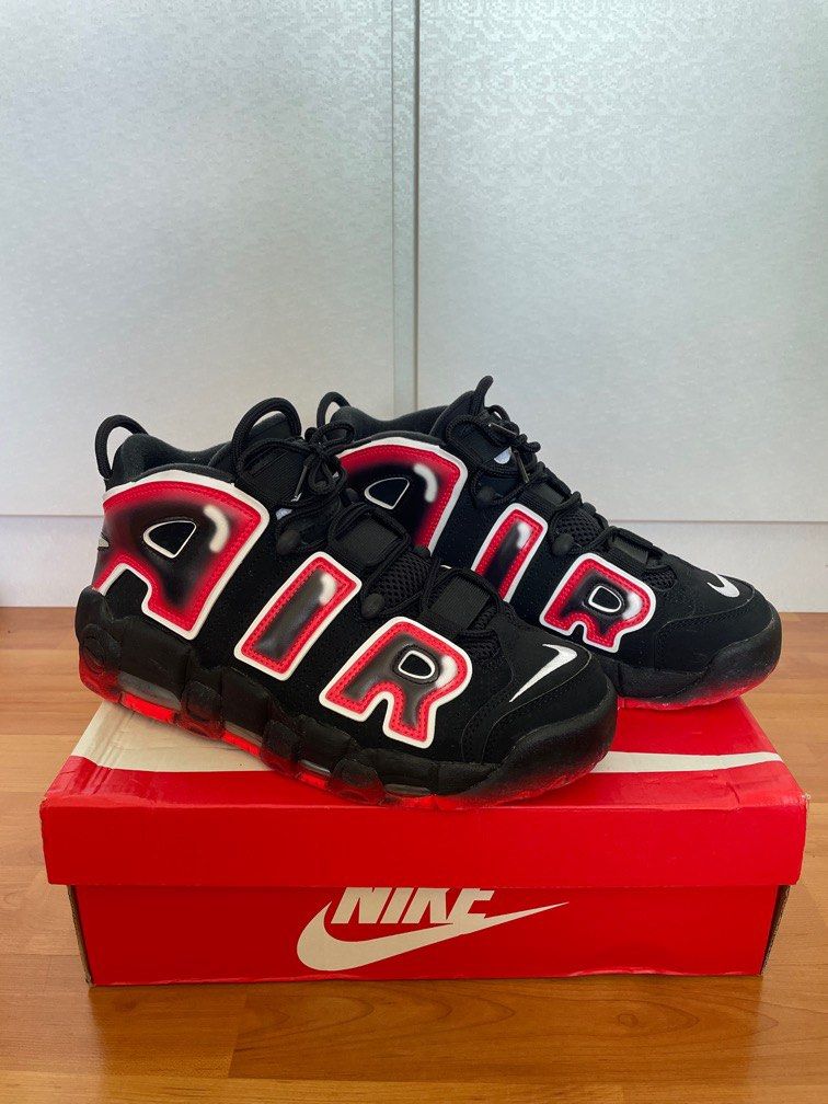 Nike uptempo red white black 2025