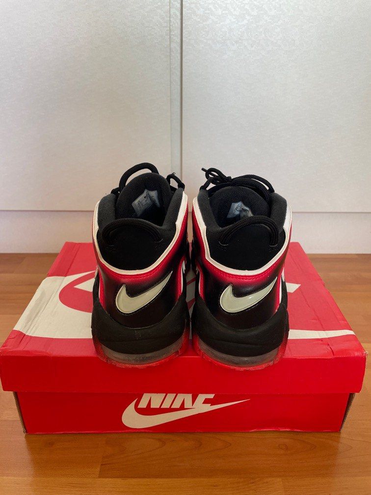 Nike Air More Uptempo 96 Black red white pre loved US8.5 sneakers