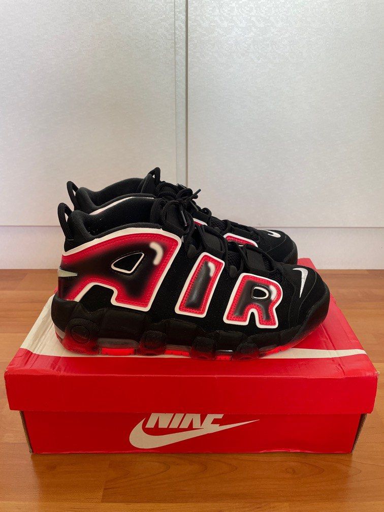 Air more uptempo '96 trainer black / white / laser crimson new arrivals