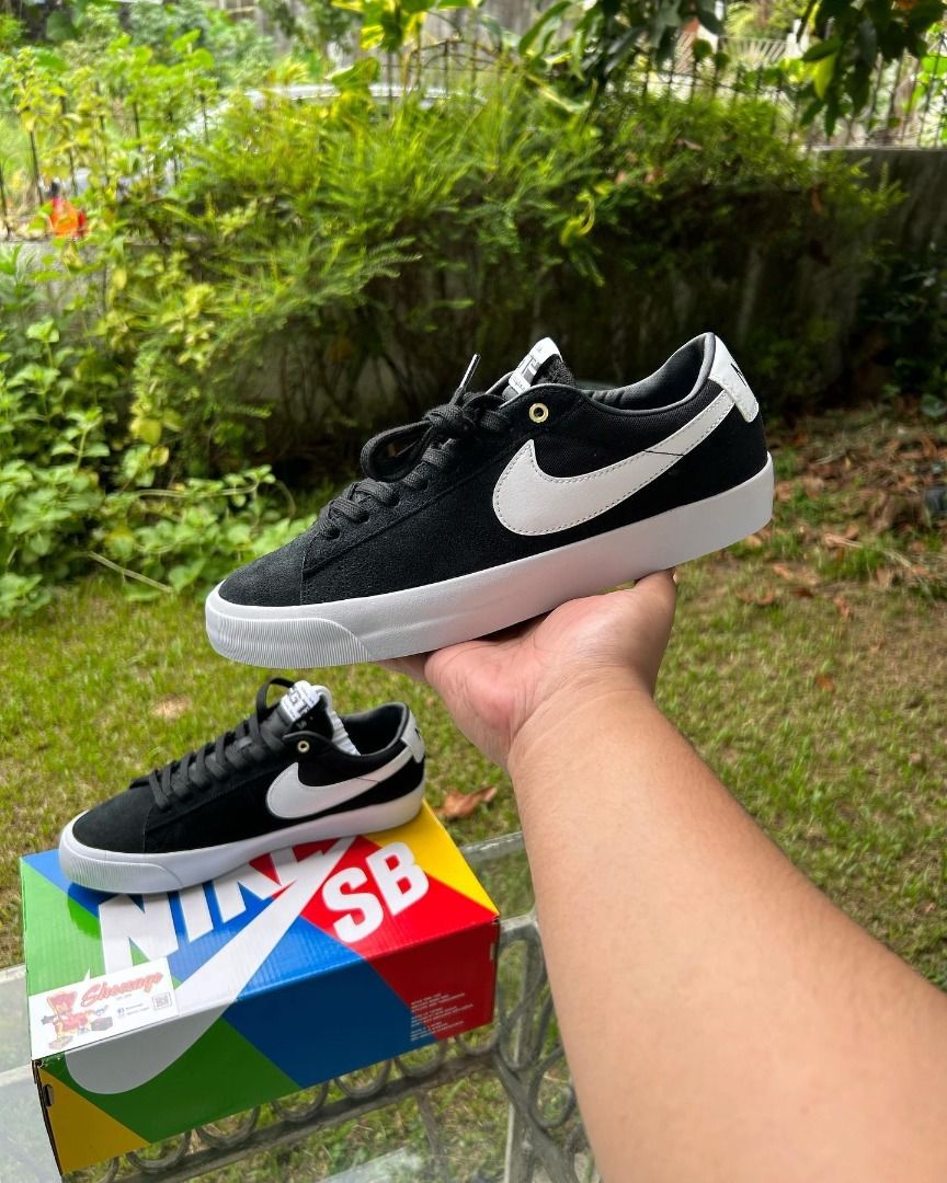 nike sb zoom blazer low black white