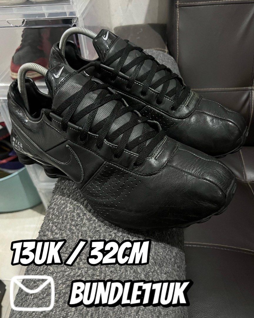 Nike shox black leather hotsell