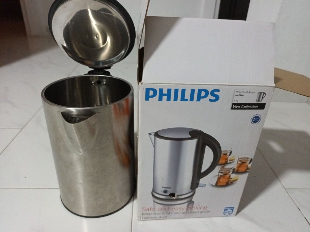 Philips electric Kettle 1.7 L stainless steel, TV & Home Appliances
