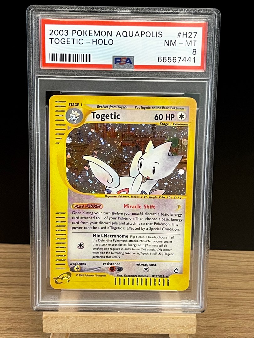 PSA 8 POKEMON AQUAPOLIS TOGETIC HOLO H27, Hobbies & Toys, Toys