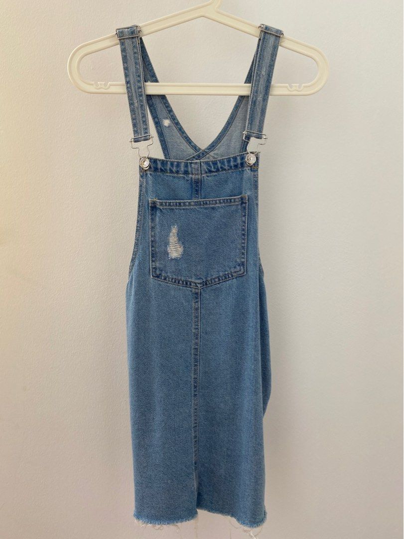 pull&bear denim dress Short studded denim dress
