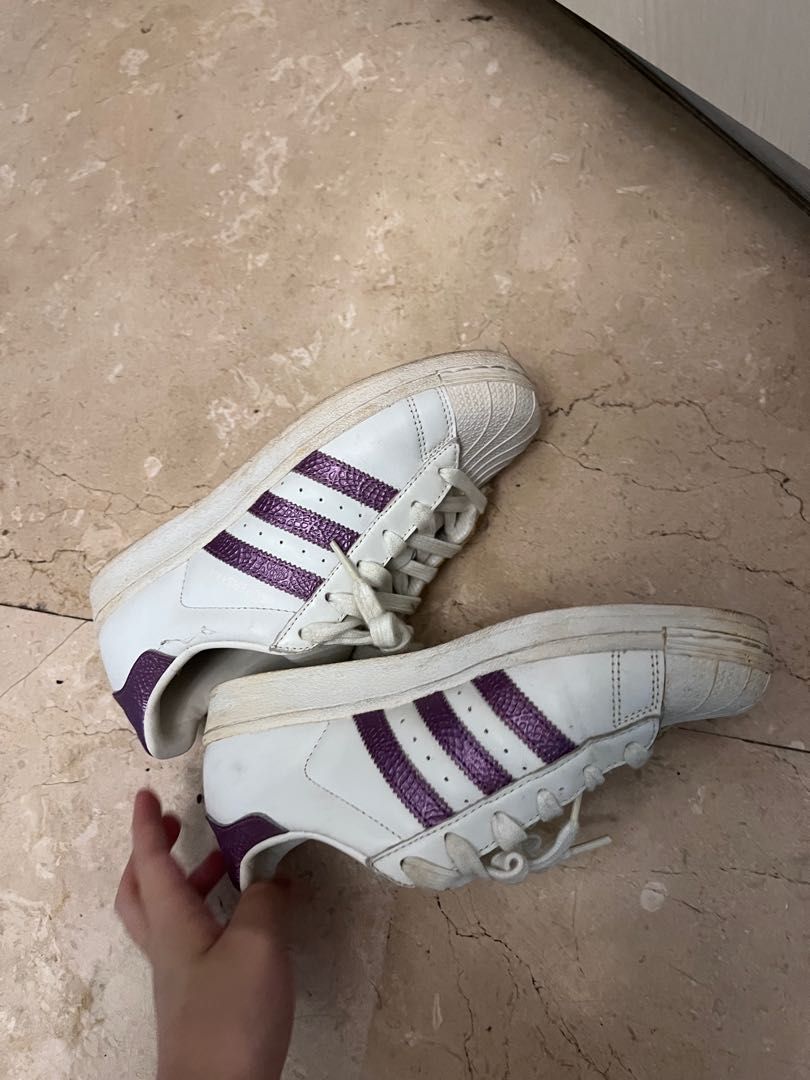 White and purple hot sale adidas shoes