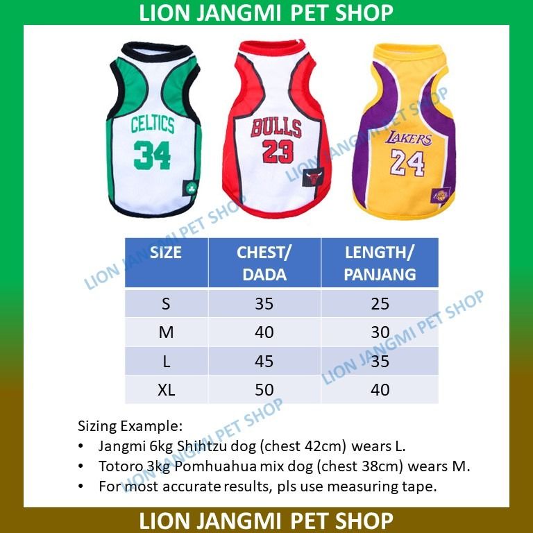 Ready Stock) NBA Basketball Jersey Pet Clothes 篮球衣 - Baju Kucing 狗狗衣服 Dog  Clothes, Pet Supplies, Homes & Other Pet Accessories on Carousell