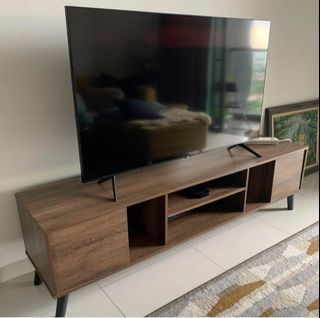 Readystock 6ft Tv rack 6 feet TV cabinet Solid wood, rak tv kabinet tv 6 kaki 6feet (fit up to 75inch tv) Free Delivery New STOCK #KEMASRAYA