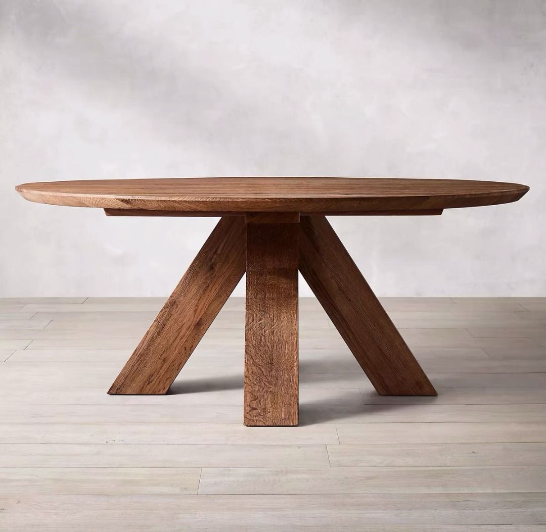 Round Pine Rustic Dining Table, 傢俬＆家居, 傢俬, 桌子 Carousell