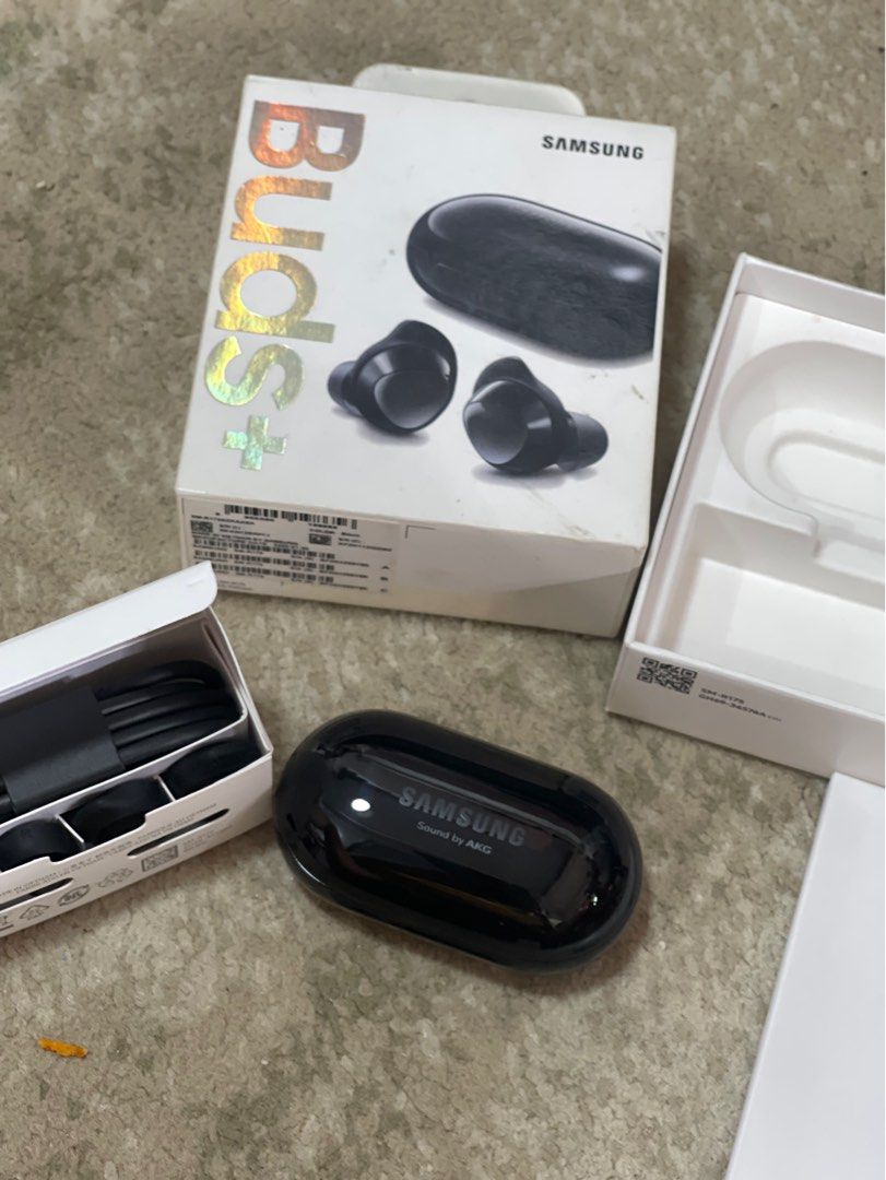 Samsung Galaxy Buds+ (Category: Earphones) located in San Juan City. Submitted by khaye1123 (Listing ID 1200393213, Image 1). Description: Samsung Galaxy Buds+ wireless earbuds with a 2-way speaker delivering sound by AKG. Enjoy a premium listening experience with crystal clear calls and long-lasting battery power..