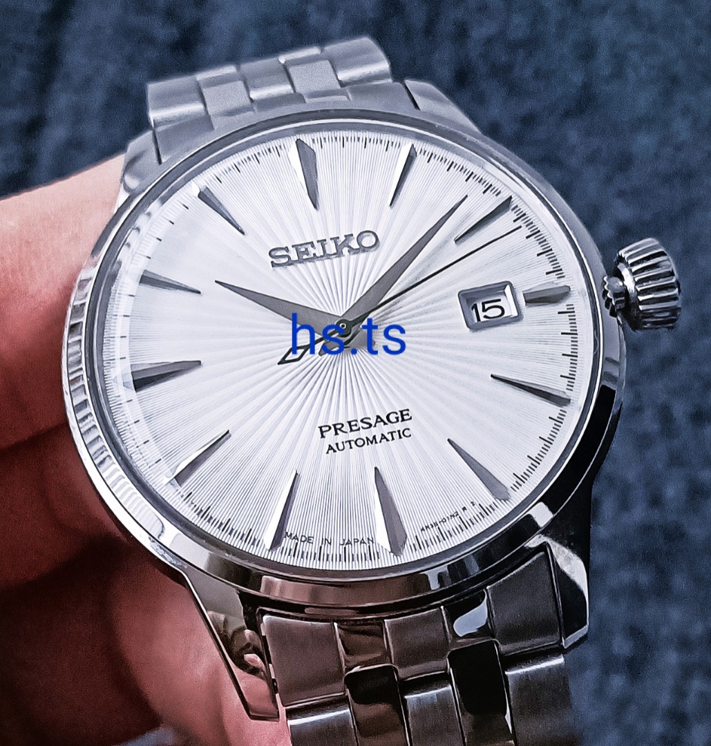 Seiko Presage Cocktail White Automatic Dress Watch SRPG23J1, Men's Fashion,  Watches & Accessories, Watches on Carousell