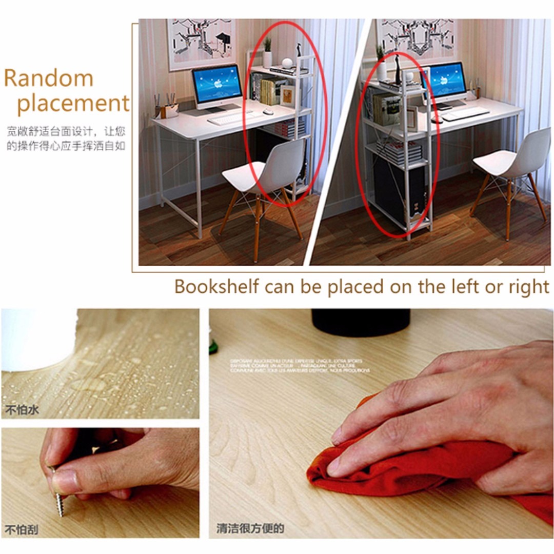 Simple writing desk with shelf free installation study table
