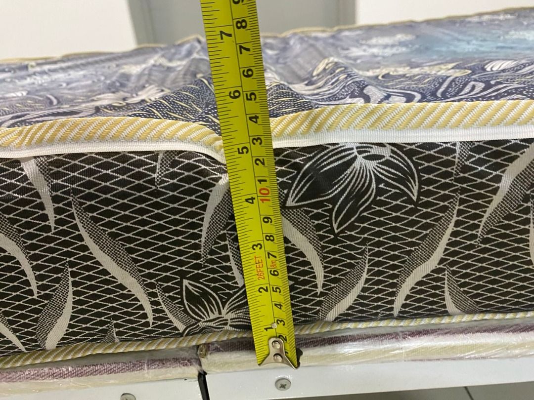 Single bed frame with 5inch single mattress foam tebal, Furniture