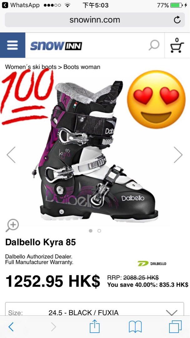 Dalbello kyra outlet 85 24.5