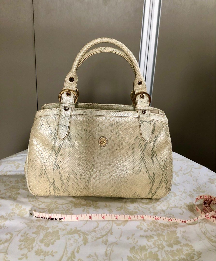 Beige snakeskin purse top