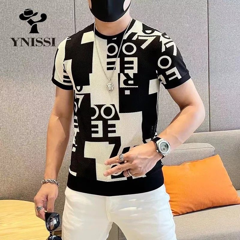 Summer T Shirt Men Comfortable Casual T Shirt Letter Printed O neck Tops Tees Streetwear Social Men Clothing