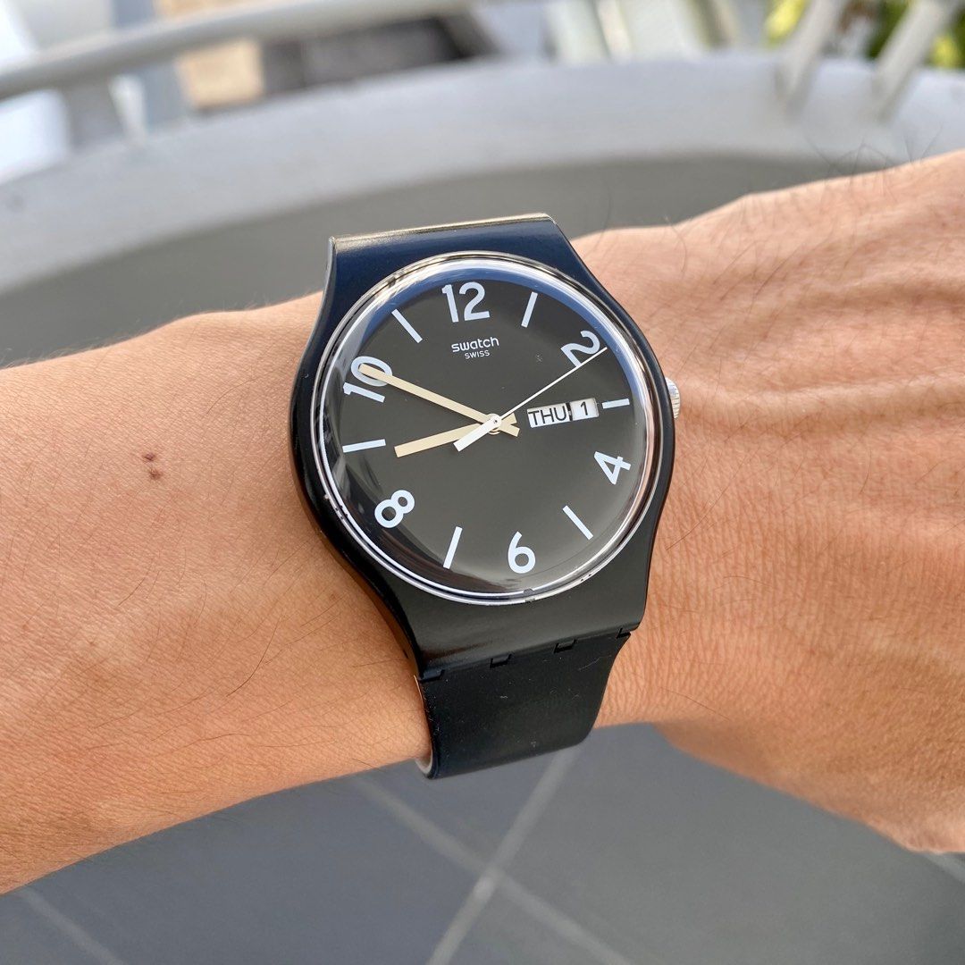 Swatch new gent black clearance