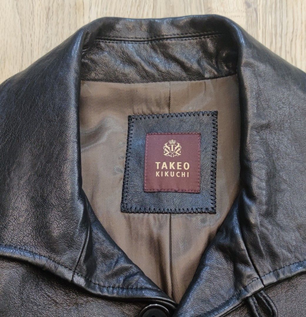 Takeo Kikuchi Leather Jacket, 男裝, 外套及戶外衣服- Carousell