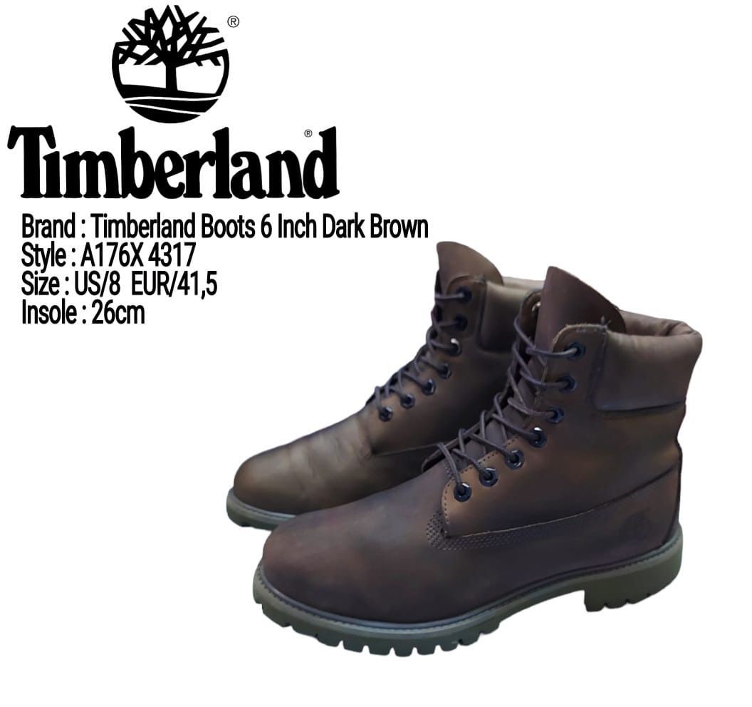 Timberland Boots 6 inc Classic Mens Dark Brown A176X 4317 Size