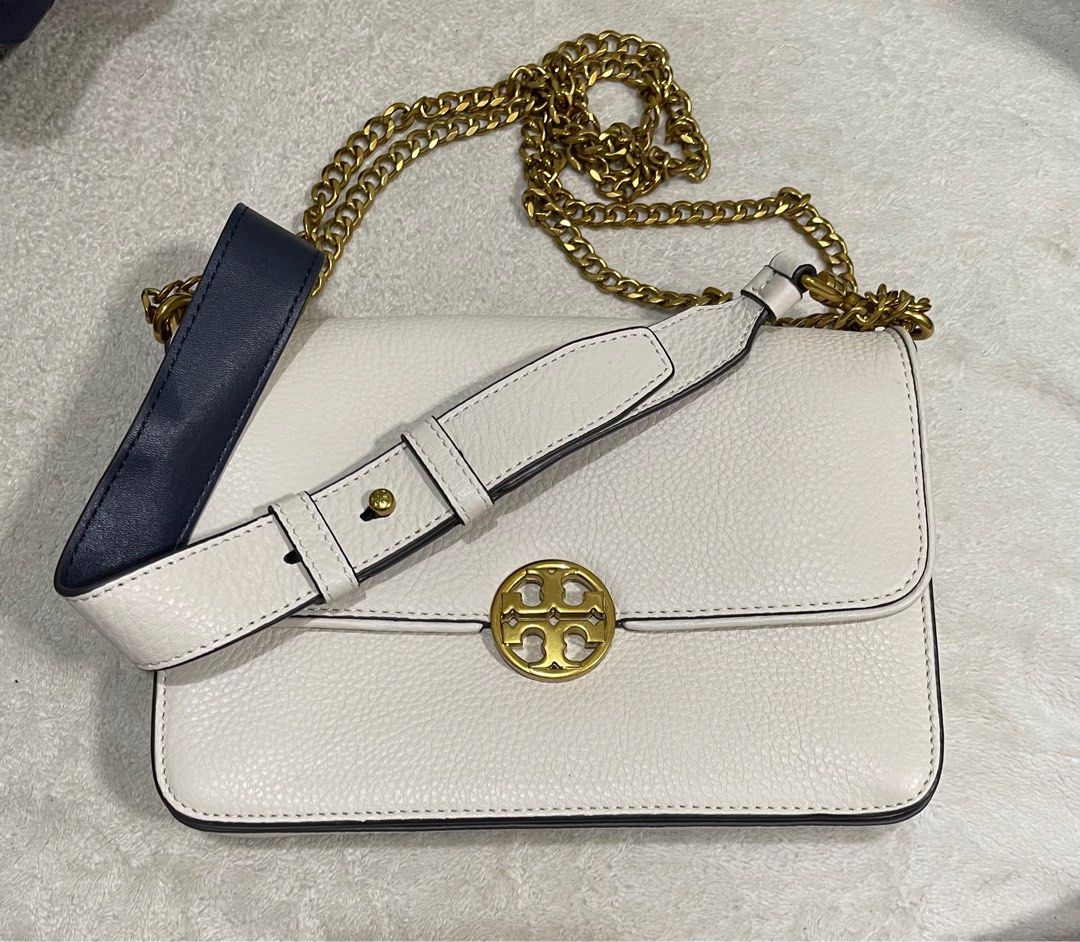 TORY BURCH CHELSEA CROSS BODY CHAIN SHOULDER BAG Ivory Women s Fashion Bags Wallets Cross body Bags on Carousell