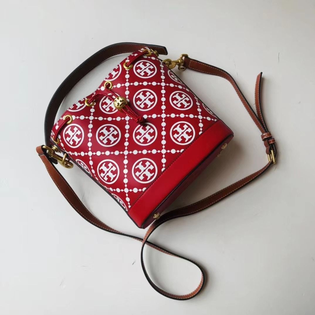 Tory burch red bucket bag online