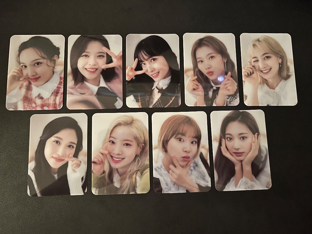 TWICE Photocards (please read description) (Category: K-Wave Merchandise) located in Quezon City. Submitted by switchup_ (Listing ID 1200272691, Image 2). Description: PRICES: TWICE DICON Photocards set = 1000 TWICE FOL Holo POBs (Momo & Jeongyeon) = 250 each TWICE holo cards (Eyes wide open, More & More) = 200 each Chaeyoung birthday pc OT9 SOLD MOP: gcash/bdo MOD: flash express, grab, lalamove RFS: need funds pm me if interested.