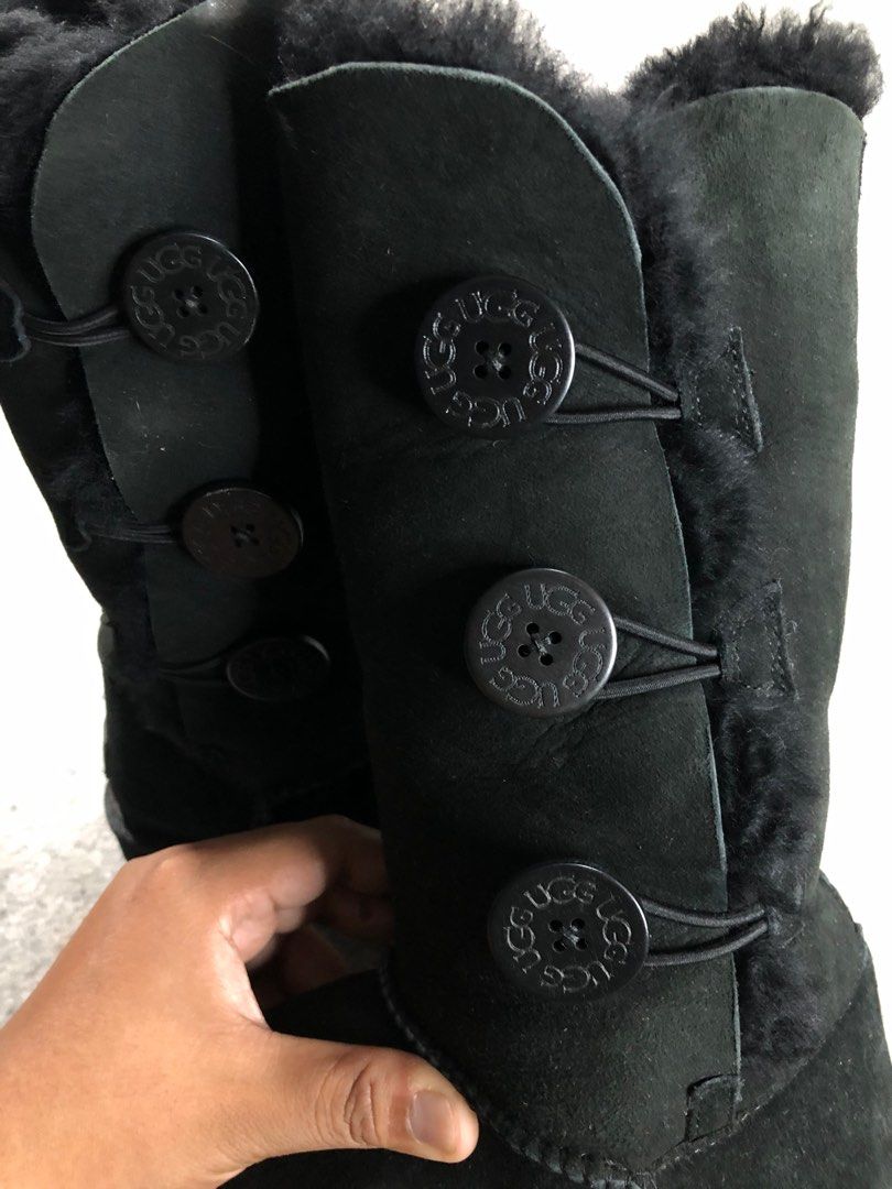 Tall black bailey button ugg boots hot sale