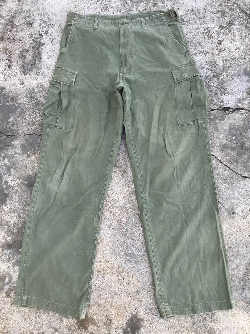 US Army Cargo Pants Olive Green Waist 3032 Authentic, Men's Fashion
