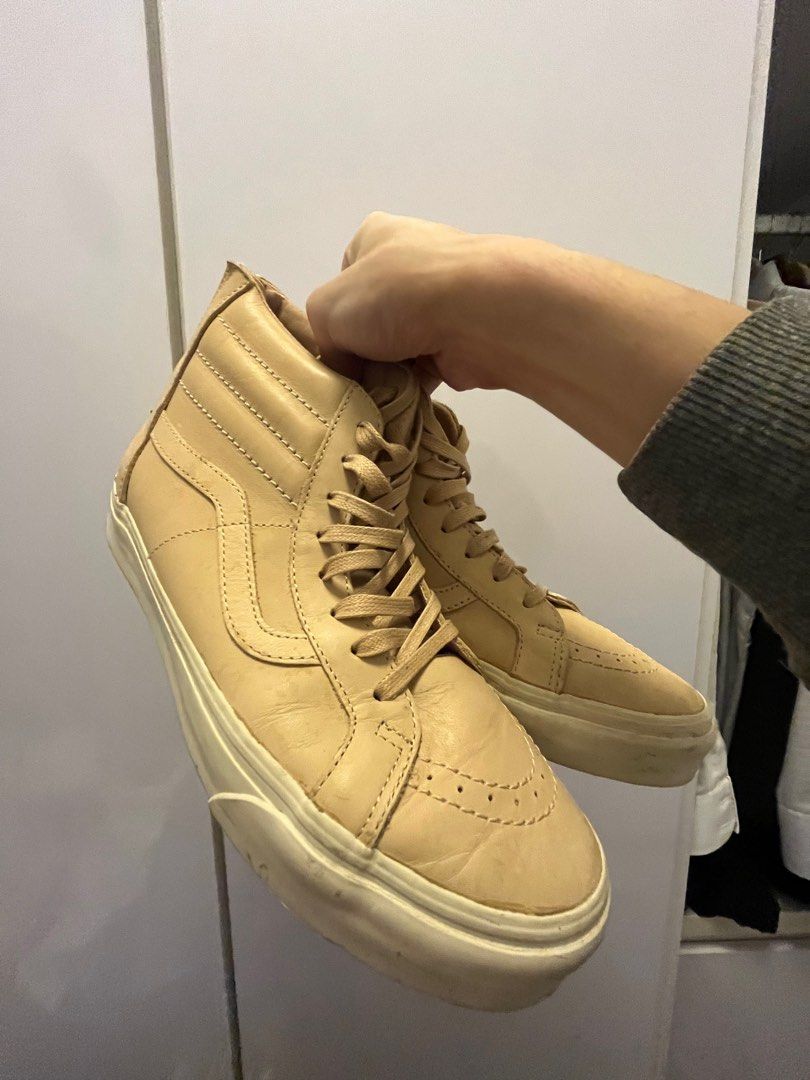 Vans sk8 hi tan deals