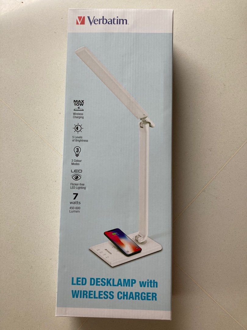 Verbatim led desk lamp sale with wireless charging 10w