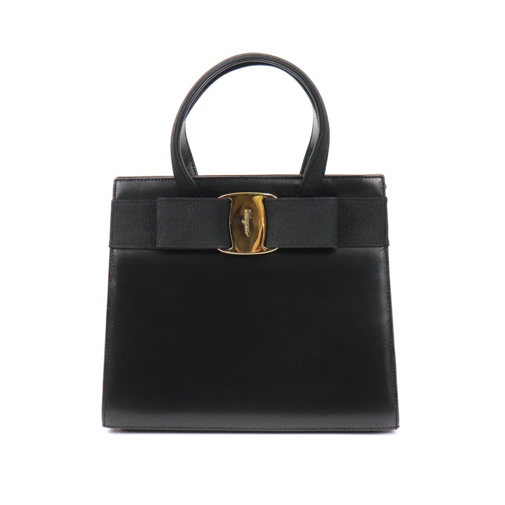 Vintage Ferragamo Black Vara Ribbon Top Handle Tote Bag, Luxury, Bags ...