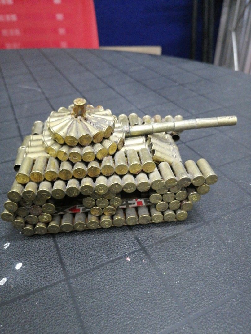 Vintage Model of Tank Made from Bullet Casings, Hobbies & Toys