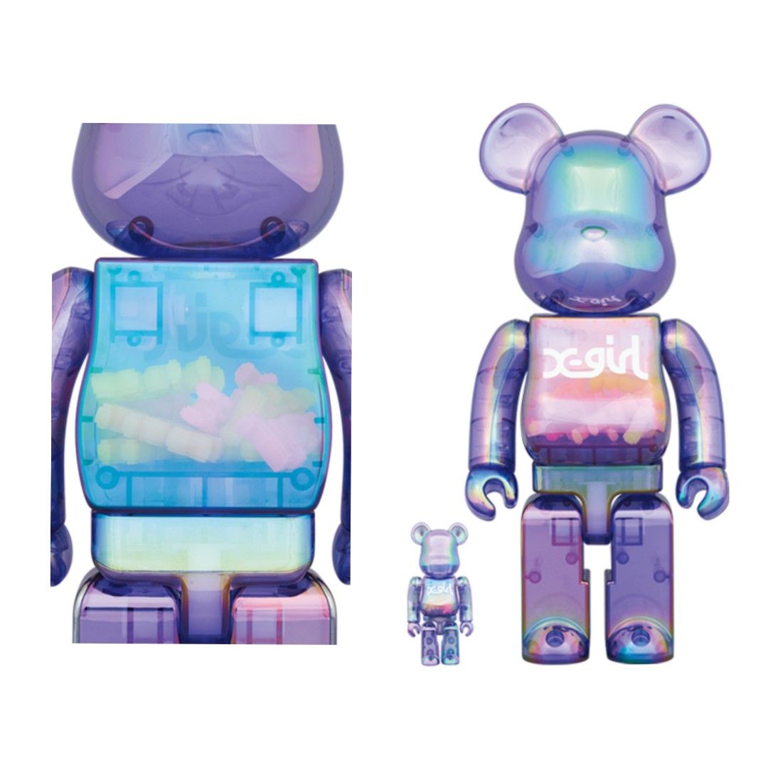 BE@RBRICK X-girl CLEAR PURPLE 100% 400%