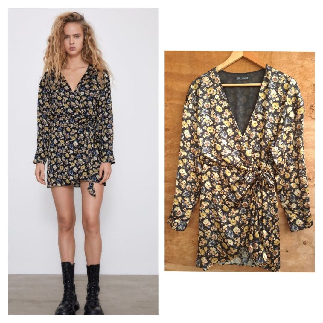 Zara floral jumpsuit dress best sale