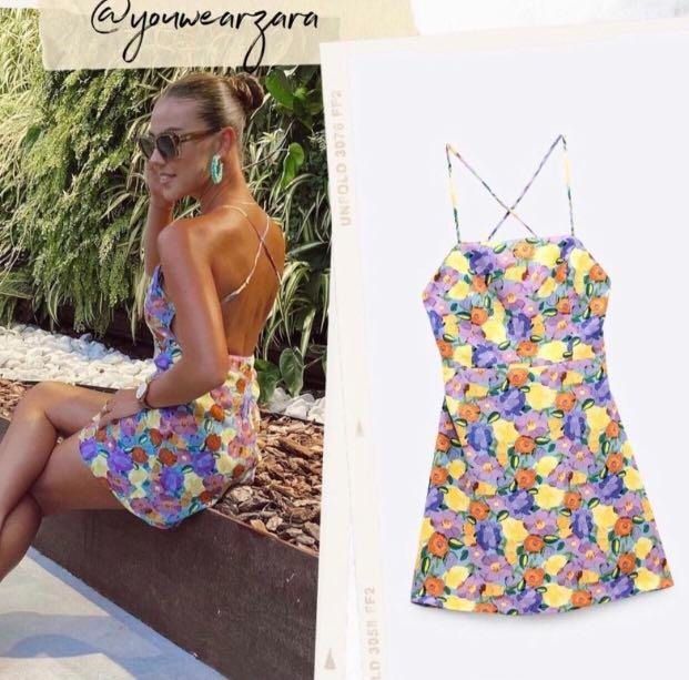 Zara floral backless dress Clearance