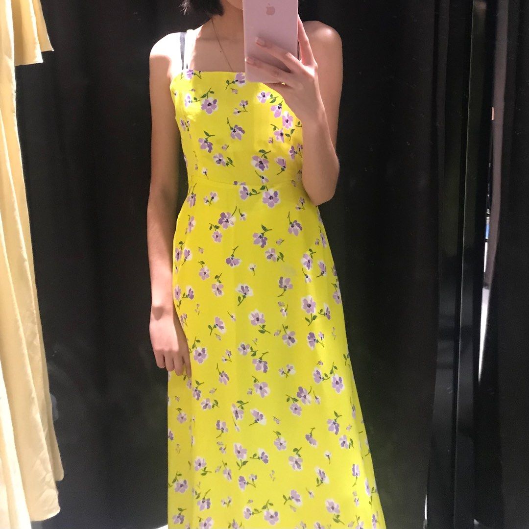 Zara Yellow Floral Maxi Dress Women s Fashion Dresses Sets Dresses on Carousell