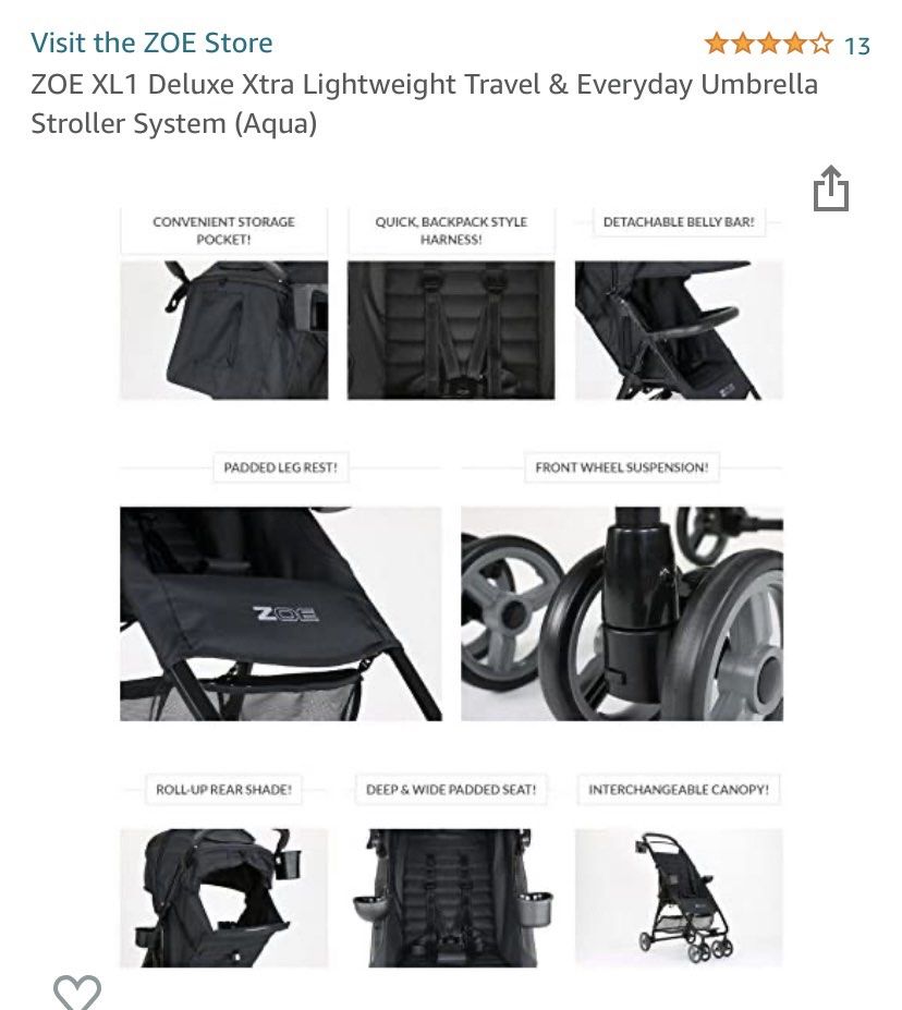 Zoe deluxe 1 travel stroller, Babies & Kids, Going Out, Strollers on