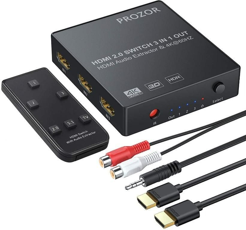 Conversor Extractor Audio Hdmi Rca Toslink 4k 60hz 5.1